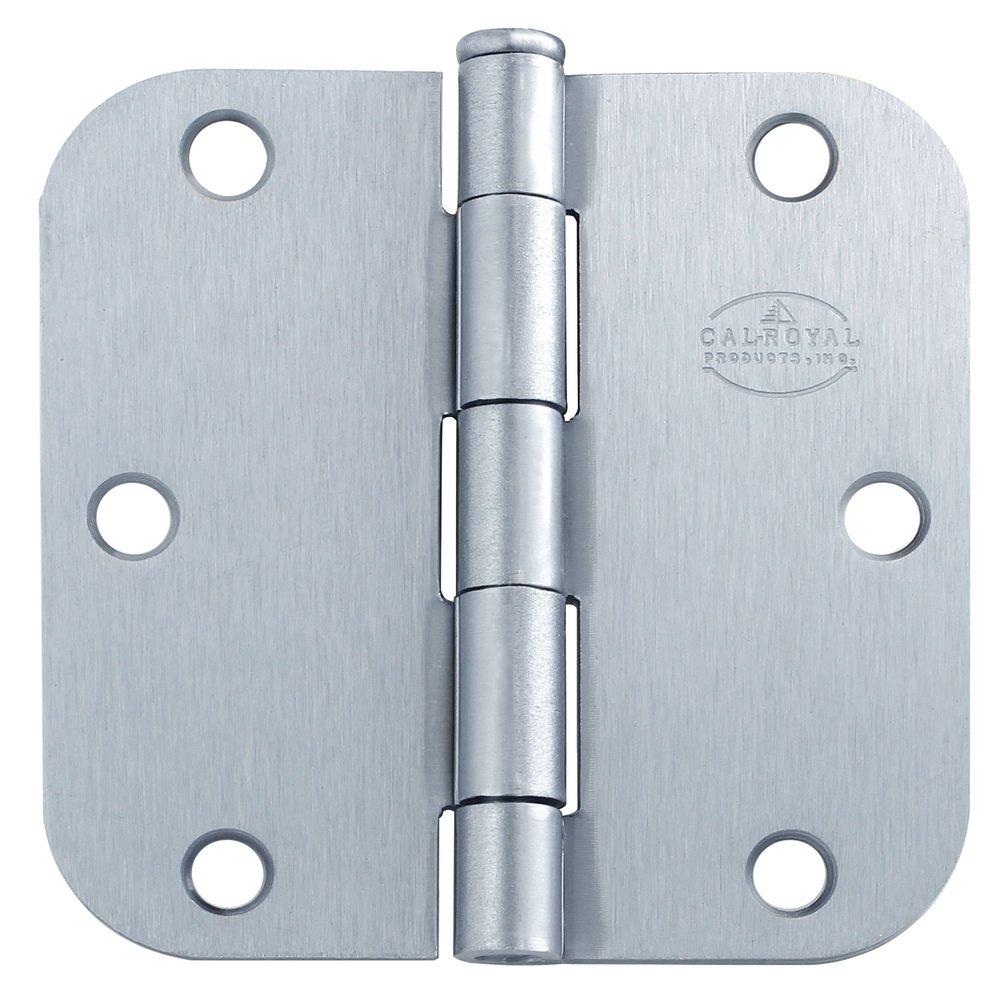 Cal-Royal Satin Chrome 3-1/2 in. Full Mortise Plain Bearing Hinge 