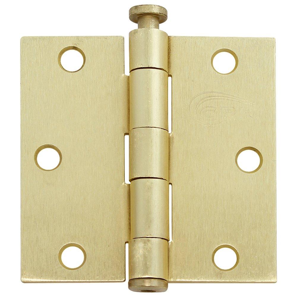 Cal-Royal Satin Brass 3-1/2 in. Full Mortise Plain Bearing Hinge 