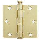 Cal-Royal Satin Brass 3-1/2 in. Full Mortise Plain Bearing Hinge 