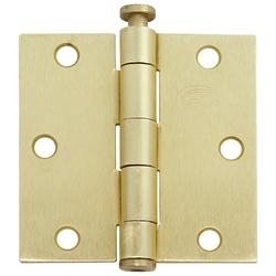 3-1/2 in. Full Mortise Plain Bearing Hinge in Satin Brass