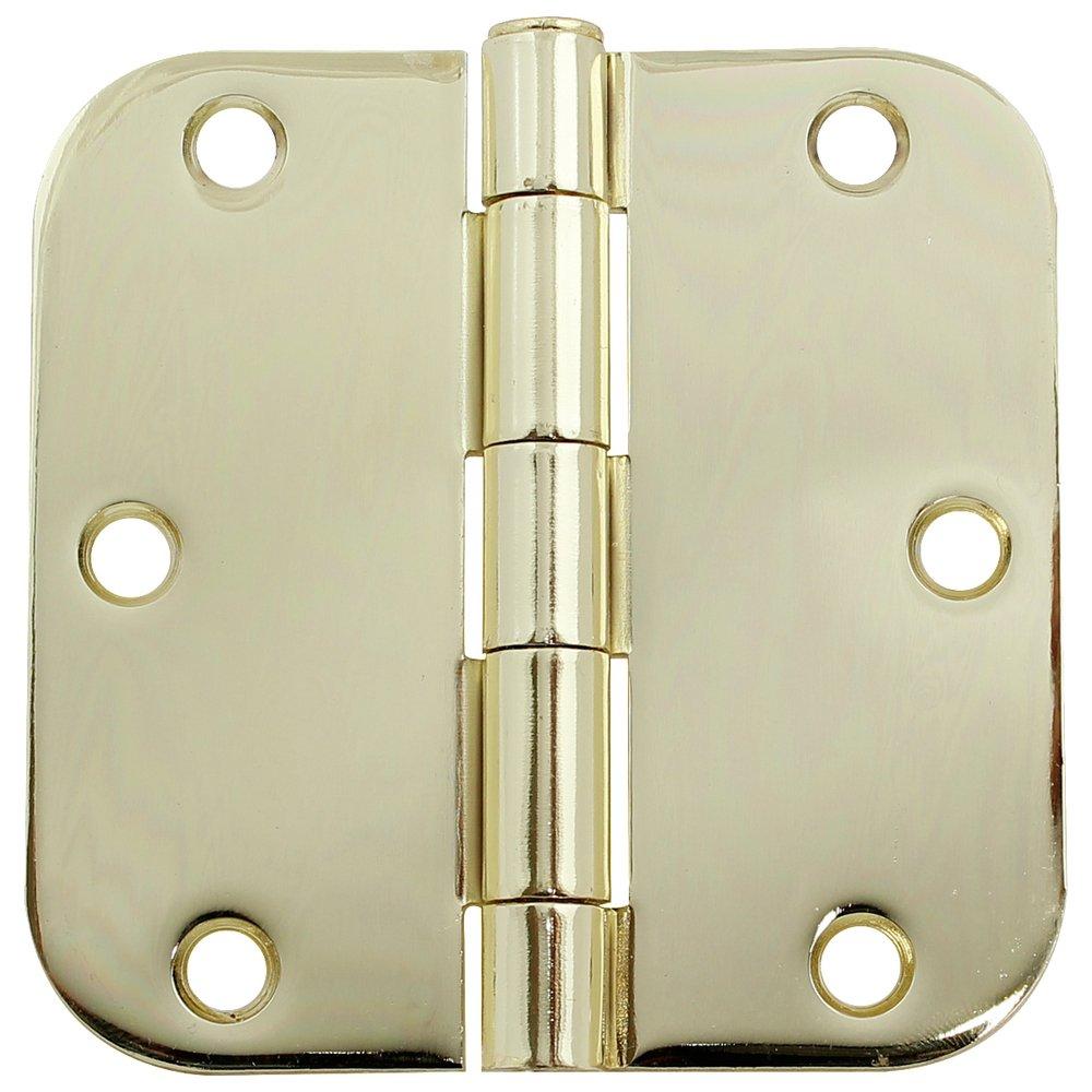 Bright Brass 3-1/2 in. Full Mortise Plain Bearing Hinge 