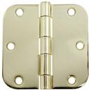 Bright Brass 3-1/2 in. Full Mortise Plain Bearing Hinge 