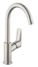 Hansgrohe Brushed Nickel Single Handle Monoblock Bathroom Sink Faucet 