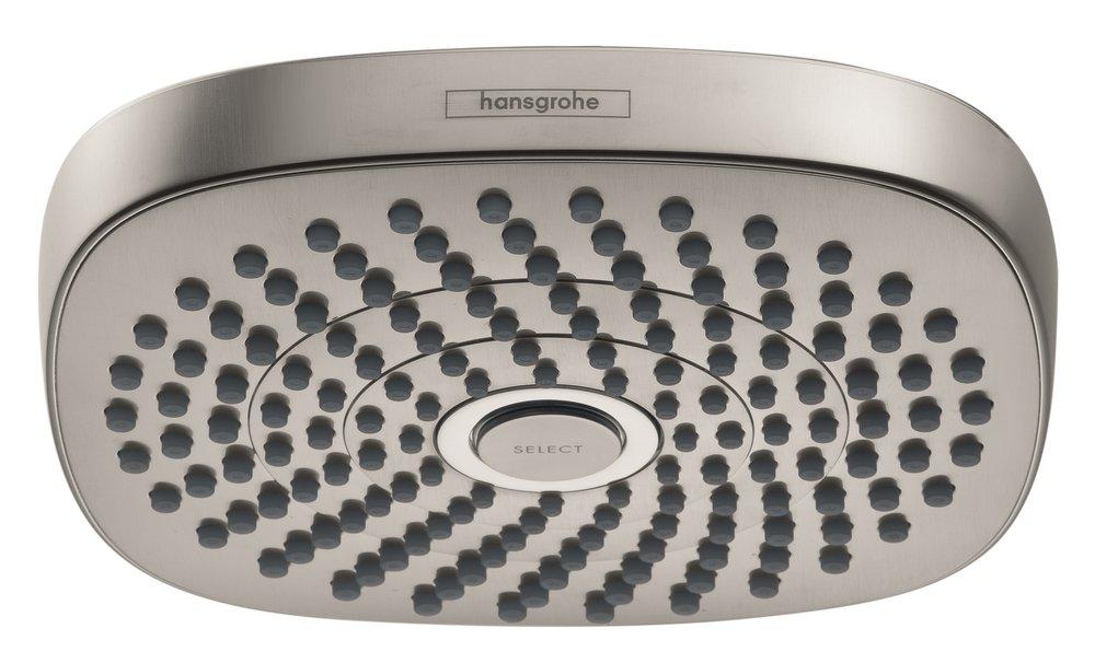 Hansgrohe Brushed Nickel Dual Function Rain and Intense Rain Showerhead 