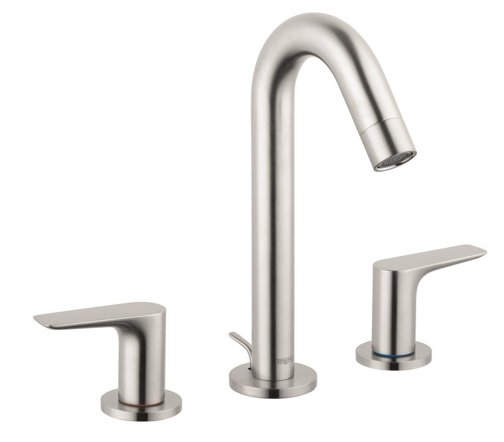 Hansgrohe Brushed Nickel Two Handle Widespread Bathroom Sink Faucet 