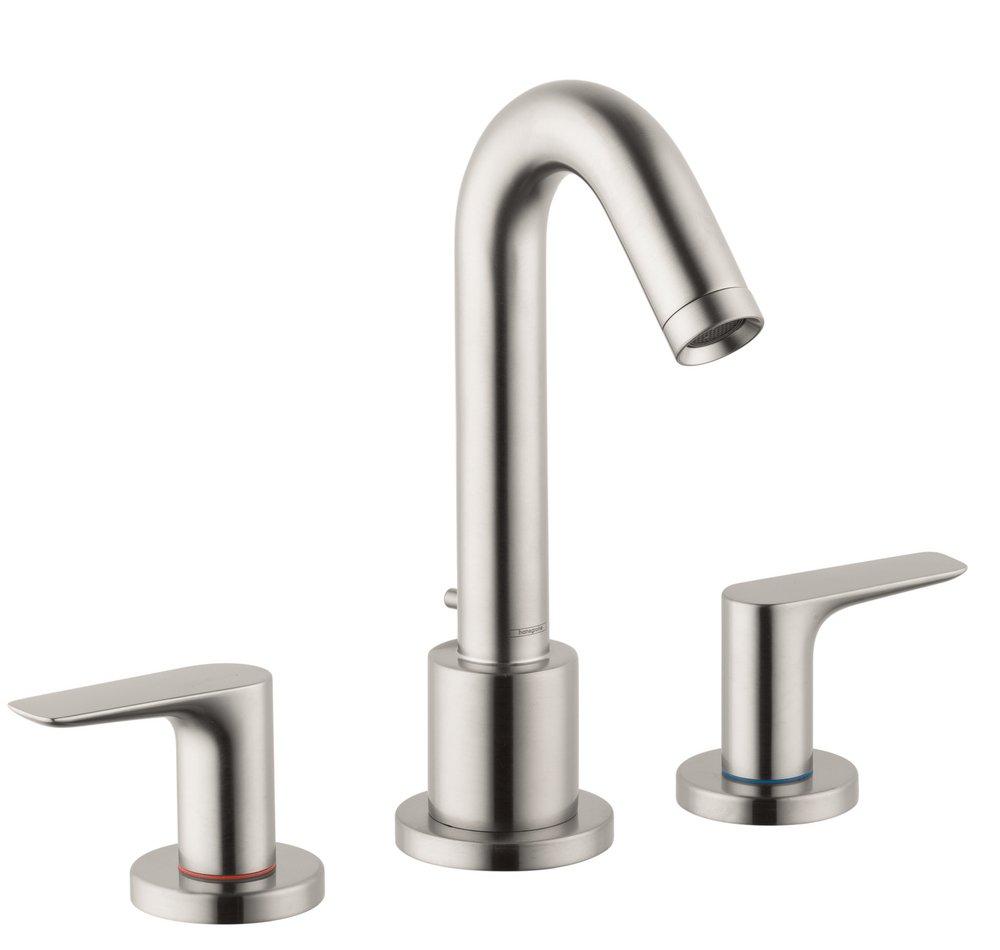 Hansgrohe Brushed Nickel 5.8 gpm 3-Hole Deck Mount Roman Tub Trim with Double Lever Handle 