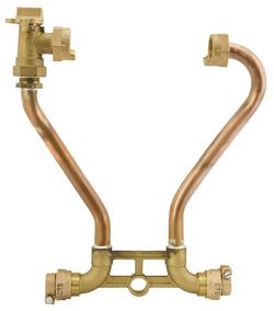 7 in. Meter Straight Copper and Brass Water Service Meter Setter