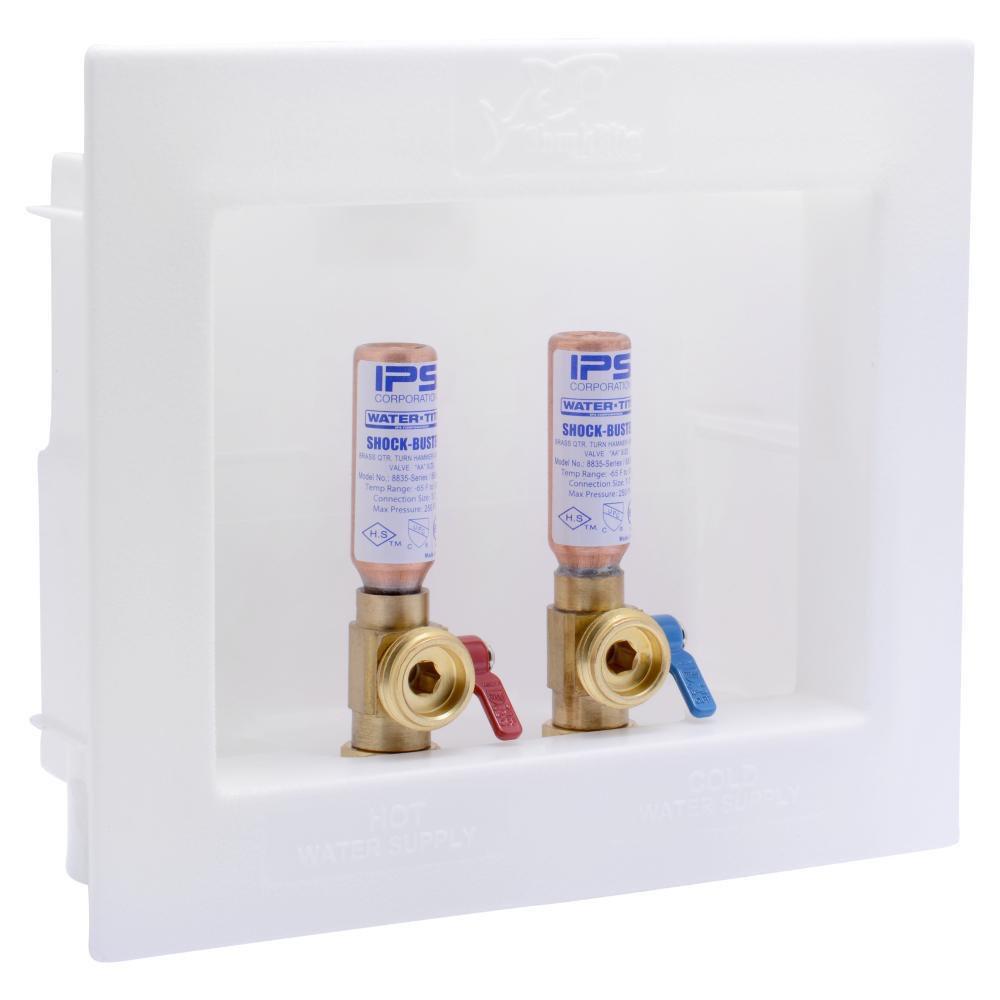 SharkBite&reg; White 8-3/8 in x 6-1/8 in x 3-3/8 in Washing Machine Supply Box 