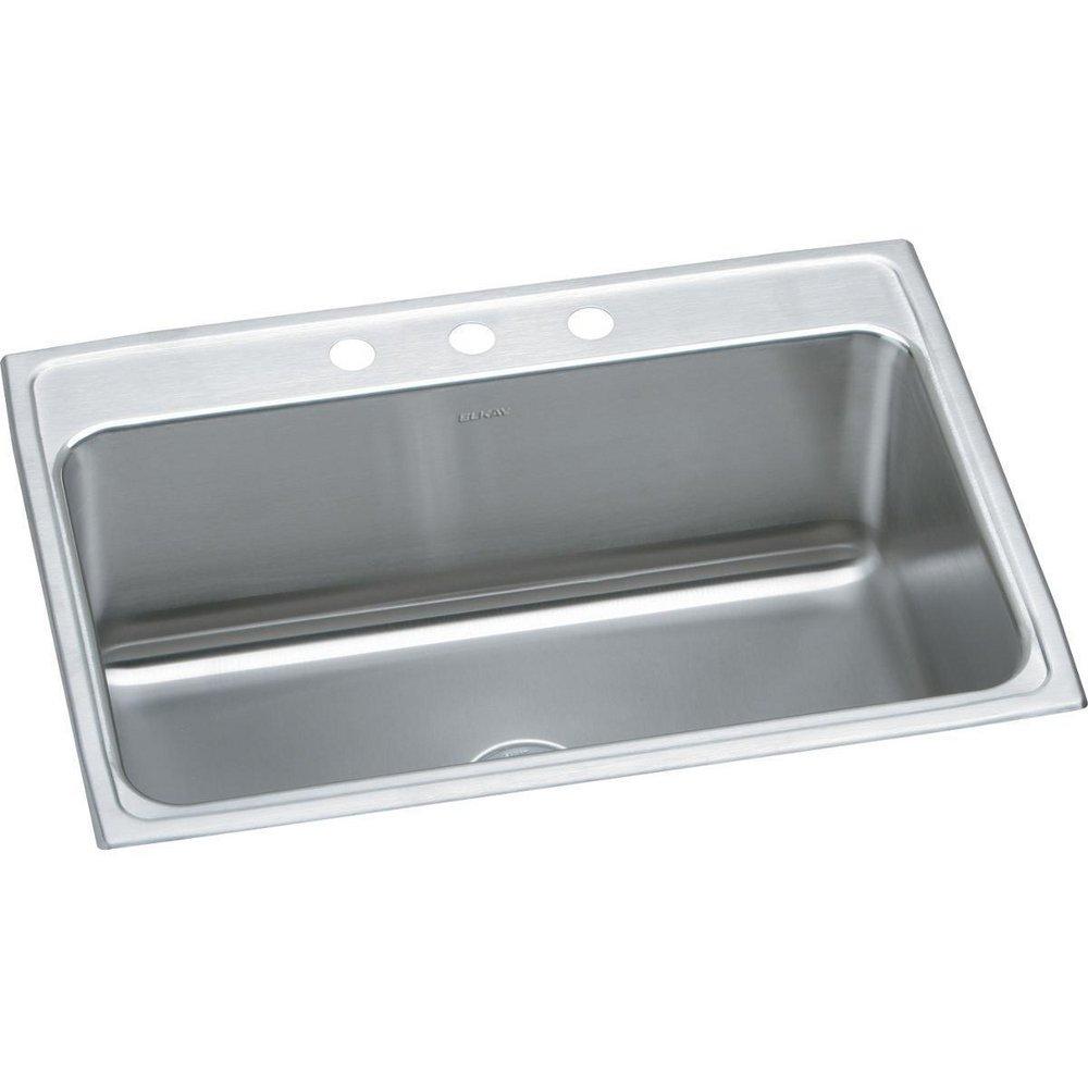 Elkay Lustrous Satin 31 x 22 in. Stainless Steel Single Bowl Drop-in Kitchen Sink in Lustrous Satin 