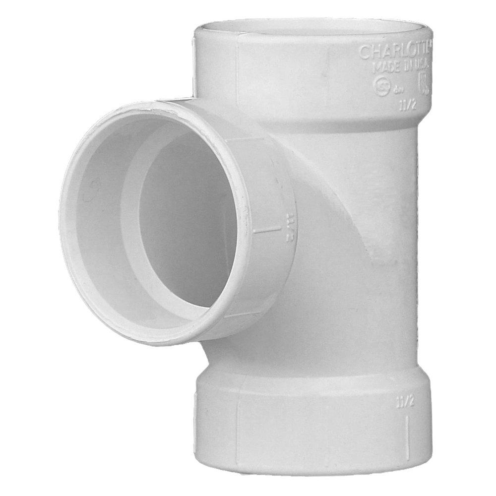 White PVC DWV Sanitary Tee 