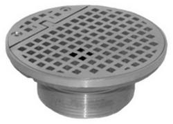 5 in. Push On Cast Iron Satin Nickel Bronze Floor Drain