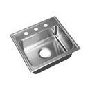 Just Manufacturing Brushed Steel 19 x 17-1/2 in. Stainless Steel Single Bowl Drop-in Kitchen Sink in No. 4 