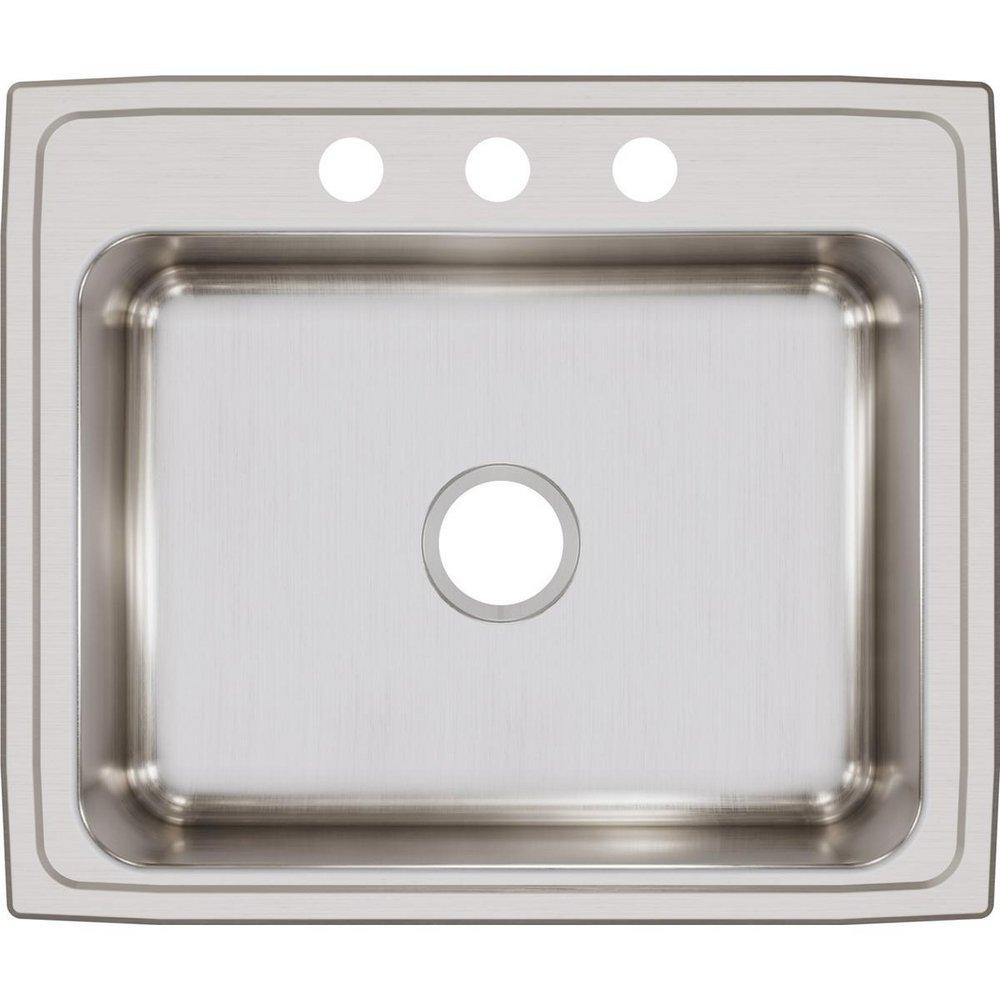 Elkay Lustrous Satin 25 x 21-1/4 in. Stainless Steel Single Bowl Drop-in Kitchen Sink in Lustrous Satin 
