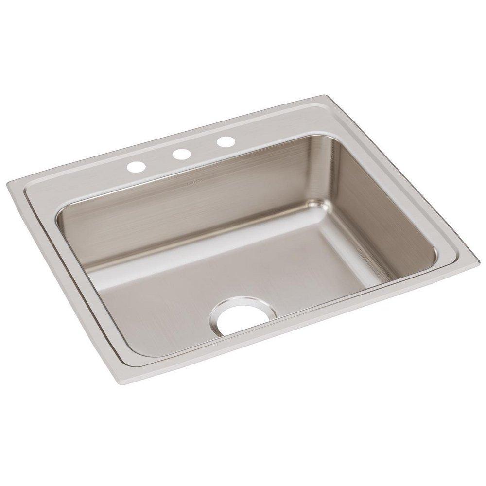 Elkay Lustrous Satin 25 x 21-1/4 in. Stainless Steel Single Bowl Drop-in Kitchen Sink in Lustrous Satin 