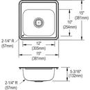 Elkay Lustrous Satin 25 x 21-1/4 in. Stainless Steel Single Bowl Drop-in Kitchen Sink in Lustrous Satin 