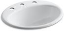 19-1/4 x 16-1/4 in. Oval Drop-in Bathroom Sink in White