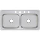 Elkay Brushed Satin 43 x 22 in. Stainless Steel Double Bowl Drop-in Kitchen Sink in Brushed Satin 