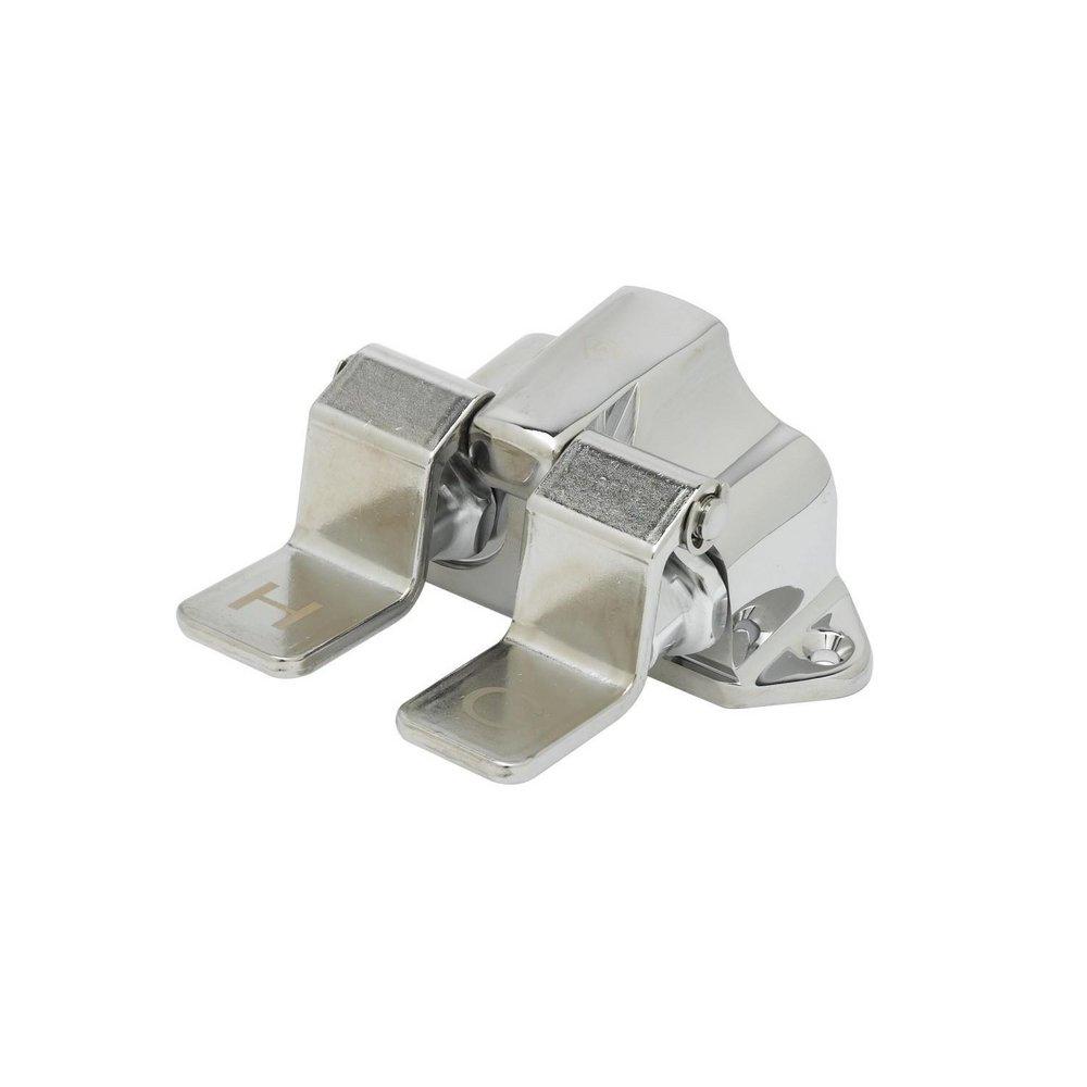 T&S Brass Chrome Plated Floor Mounting Double Pedal Valve 