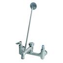 8 in. Two Lever Handle Wall Mount Service Sink Faucet with Built-in Stops in Rough Chrome