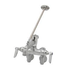 Service Sink Faucet, Wall Mount, Adjustable Centers, Vacuum Breaker, Wall Brace, Rough