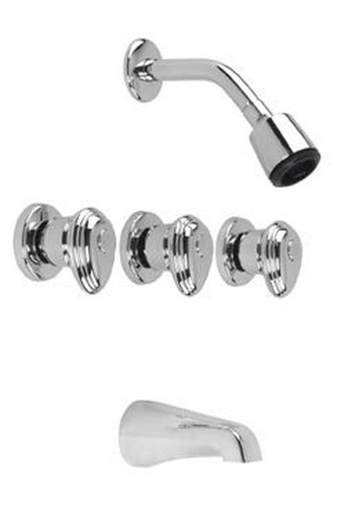 Gerber Plumbing Chrome Three Handle Single Function Bathtub & Shower Faucet (Trim Only) 