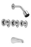 Three Handle Single Function Bathtub & Shower Faucet in Polished Chrome (Trim Only)
