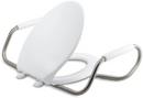 Elongated Closed Front Toilet Seat with Support Arms in White