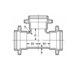 Union Tight Ductile Iron C153 Short Body Reducing Tee