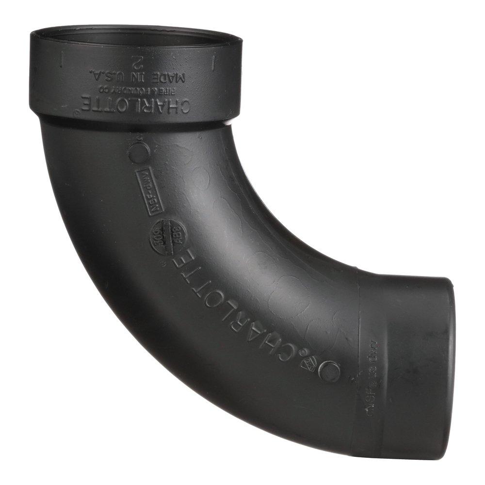 Black ABS DWV Long Turn 90&deg; Street Elbow 