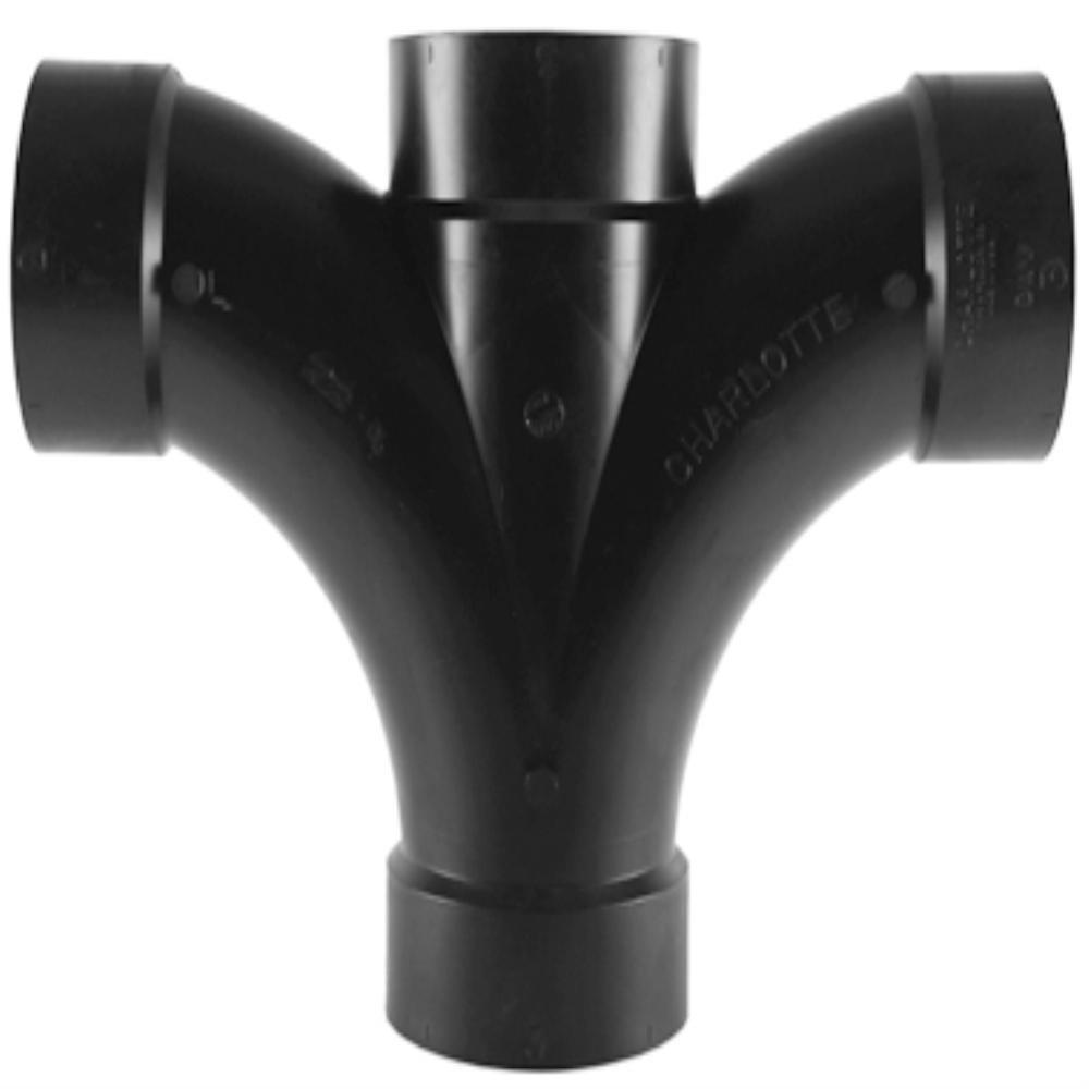 Black ABS DWV Double Fixture Tee 