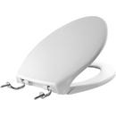 20-3/8 in. Elongated Bowl Closet Toilet Seat with 7 in. Centerset in White