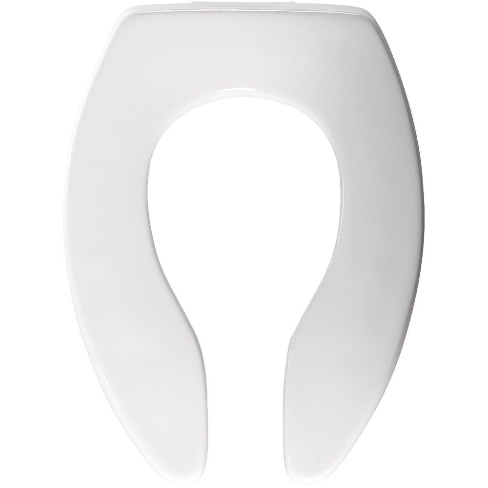 Bemis White Elongated Open Front Toilet Seat 