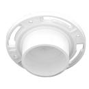 White Inside 4 in. or Over 3 in. Pipe PVC DWV Flush Closet Flange with Knockout 