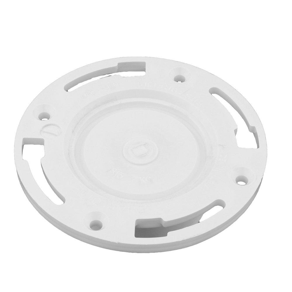White Inside 4 in. or Over 3 in. Pipe PVC DWV Flush Closet Flange with Knockout 