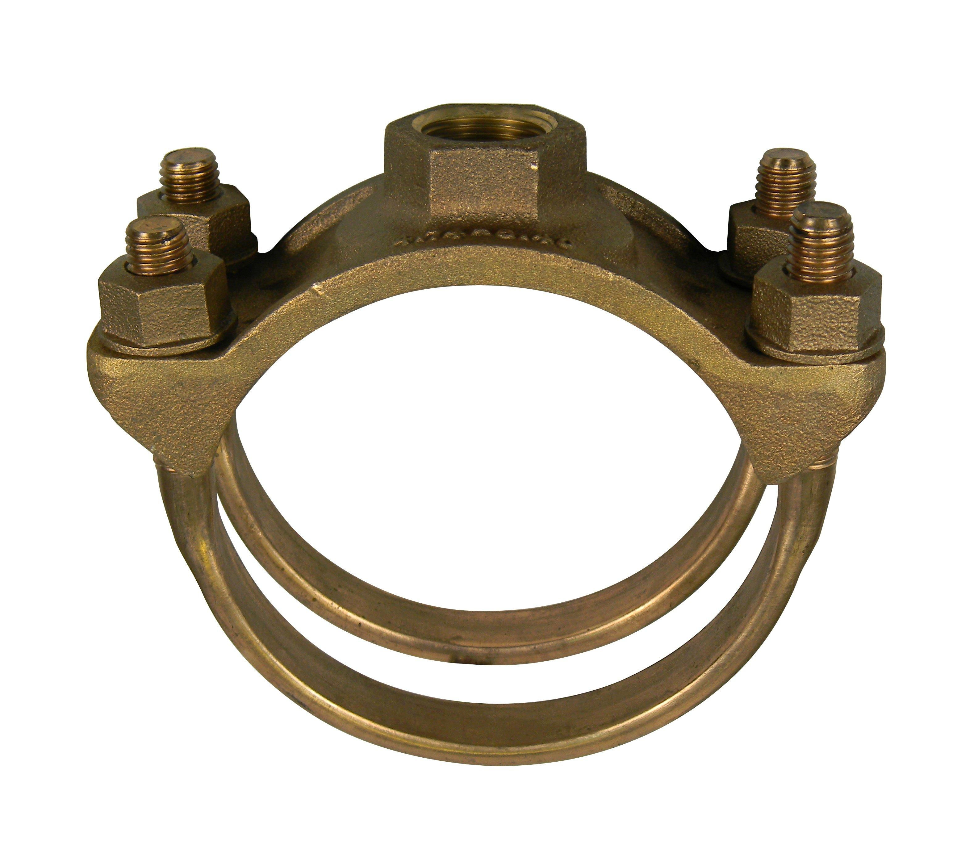 A.Y. McDonald 12 in. Iron Pipe Brass Strap Saddle 