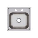 Kingsford Satin 15 x 15 in. 2 Hole Drop-in Stainless Steel Bar Sink 