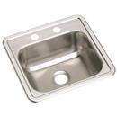 Kingsford Satin 15 x 15 in. 2 Hole Drop-in Stainless Steel Bar Sink 