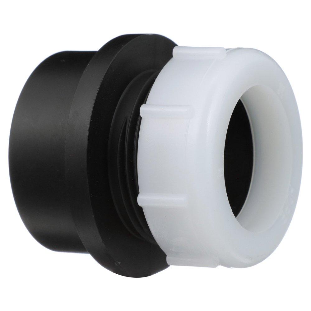 Black ABS DWV Slip Joint Male Trap Adapter with Washer & Polyethylene Nut 