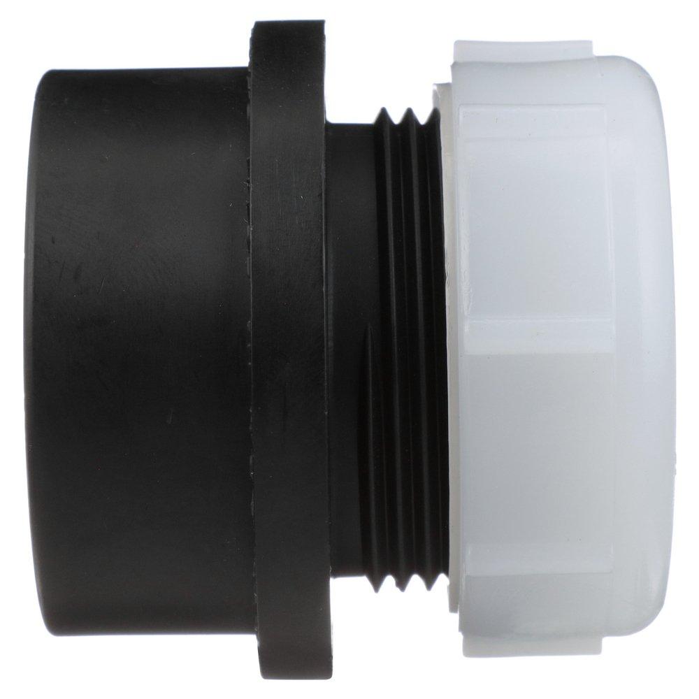 Black ABS DWV Slip Joint Male Trap Adapter with Washer & Polyethylene Nut 