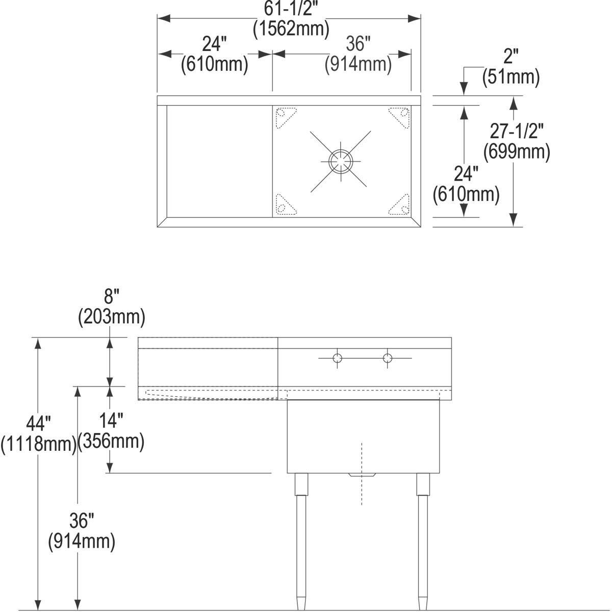 Dayton Satin 17 x 19 in. Drop-in Stainless Steel Bar Sink 