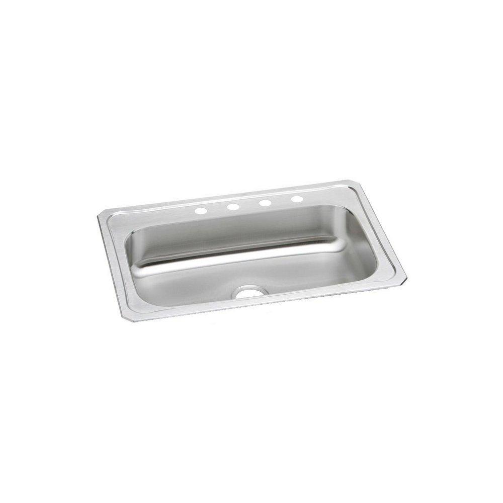 Elkay Brushed Satin 33 x 22 in. Stainless Steel Single Bowl Drop-in Kitchen Sink in Brushed Satin 