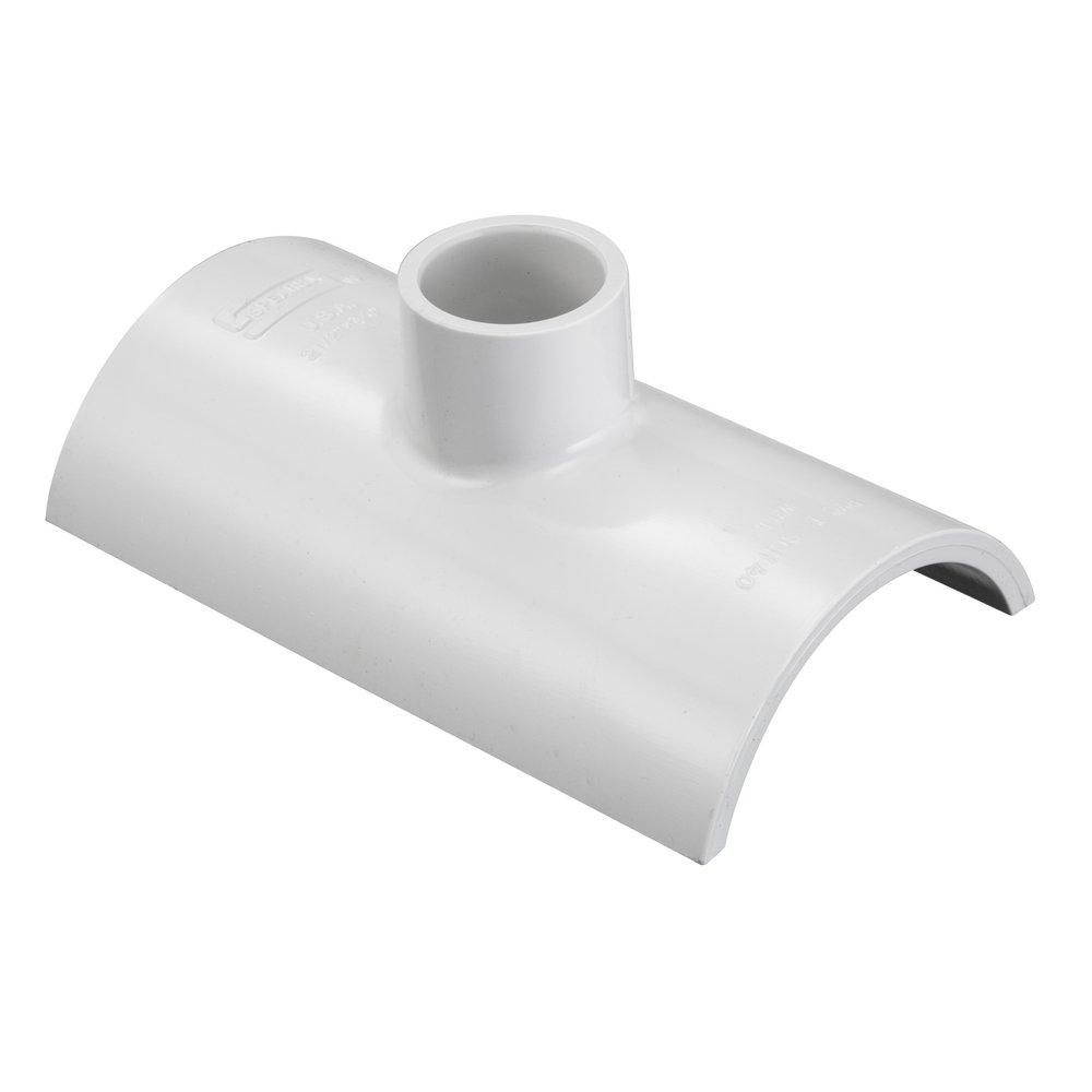 OD Tube Schedule 40 PVC Saddle in White 