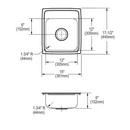 Elkay Lustrous Satin 15 x 17-1/2 in. 3 Hole Drop-in Stainless Steel Bar Sink 