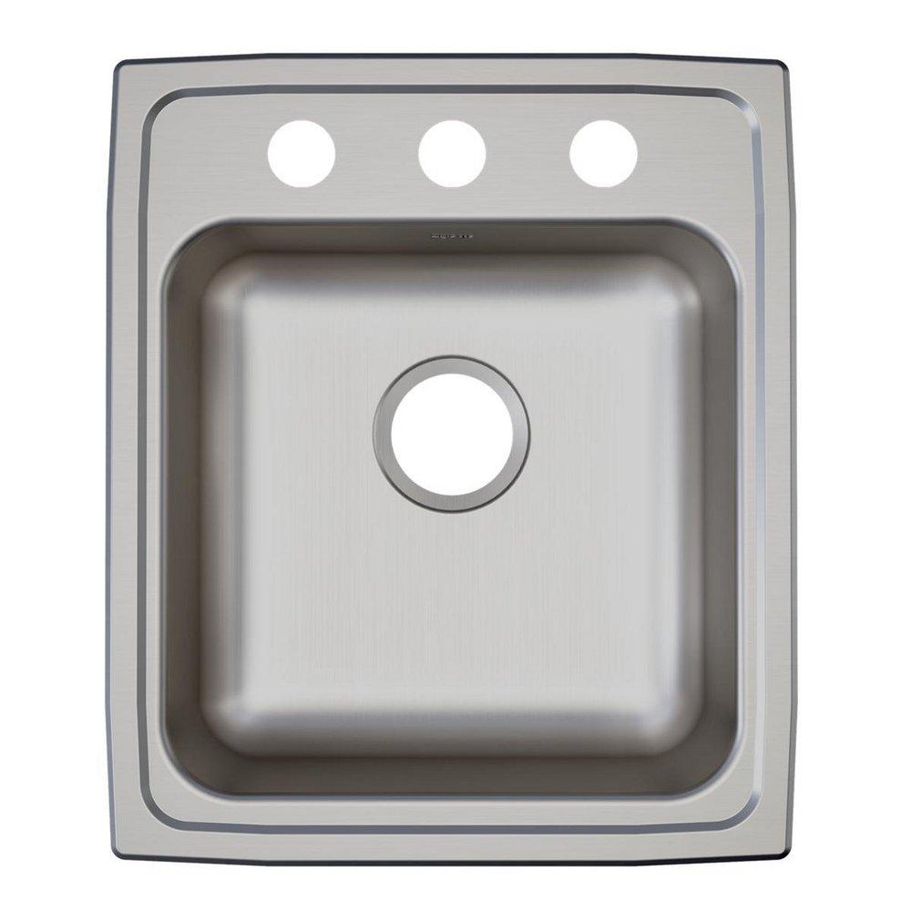 Elkay Lustrous Satin 17 x 20 in. Stainless Steel Single Bowl Drop-in Kitchen Sink in Lustrous Satin 