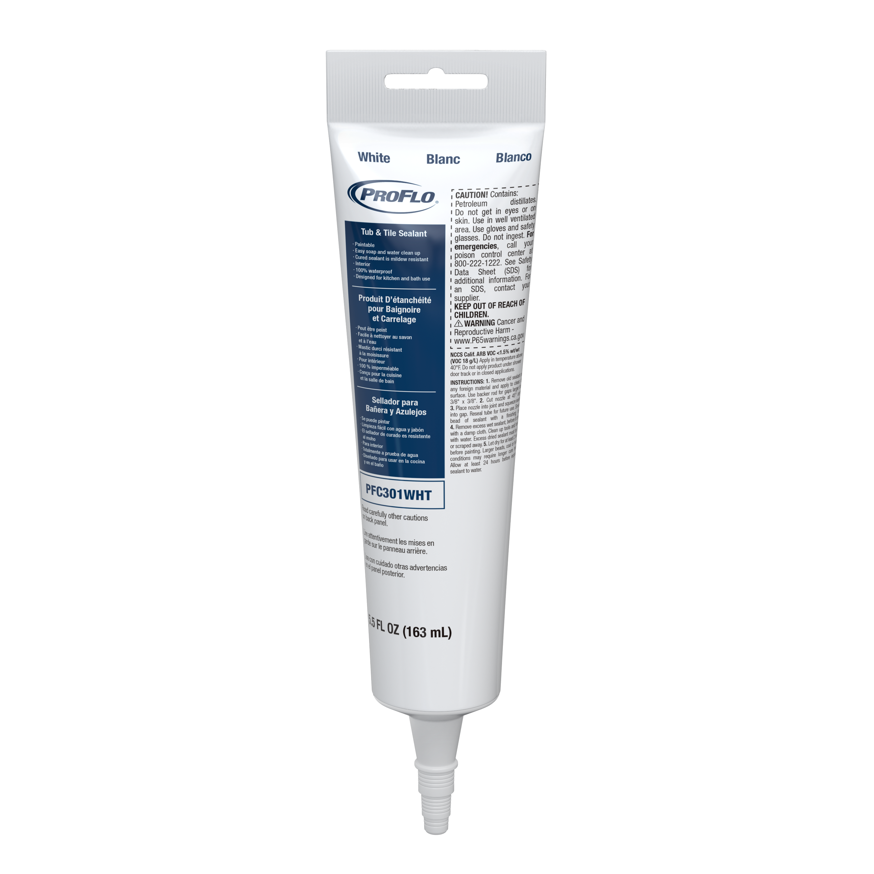 PROFLO&reg; White Tub & Tile Caulk in White 