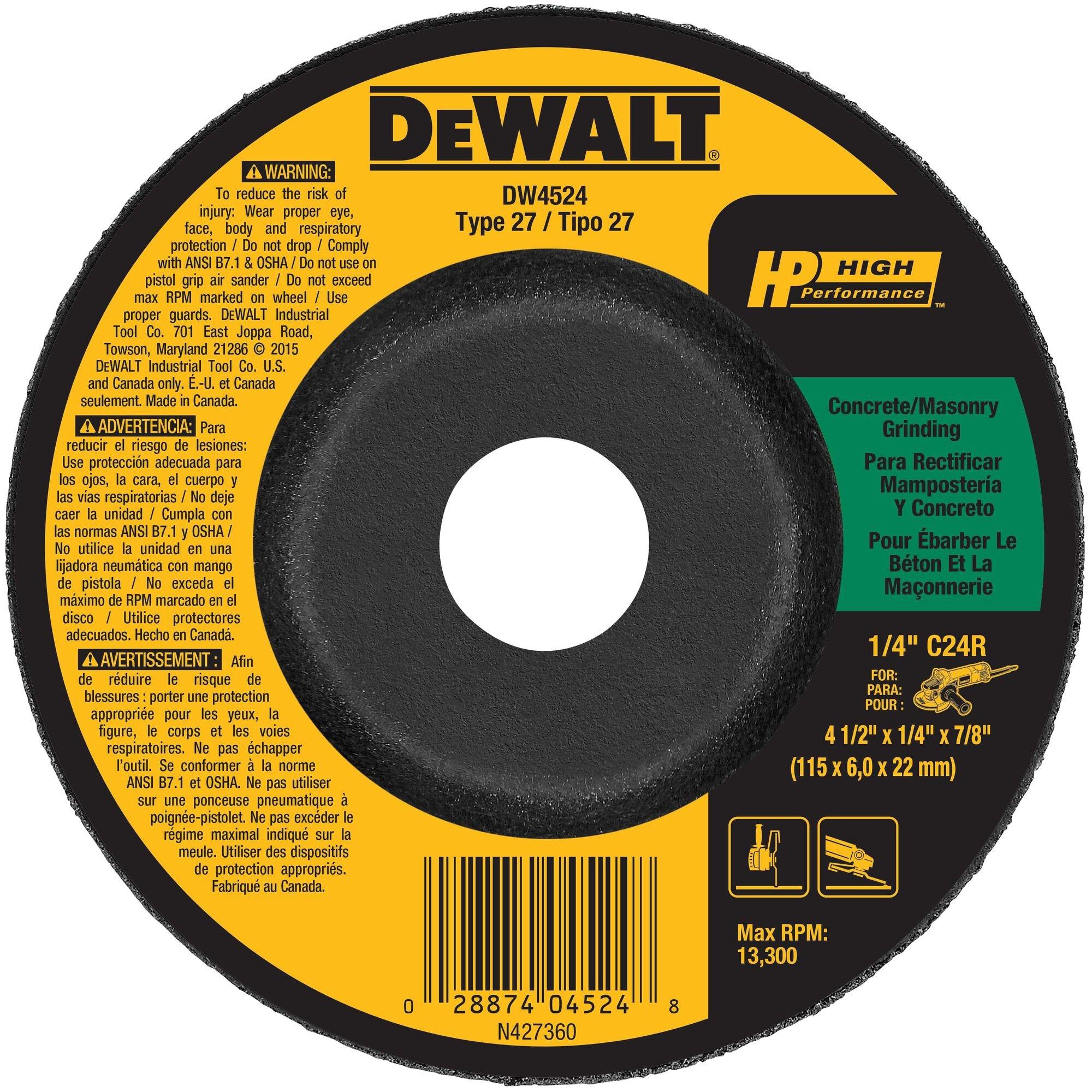 DEWALT Yellow Silicon Carbide Grinding Wheel 