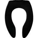 Bemis Black Elongated Open Front Toilet Seat 