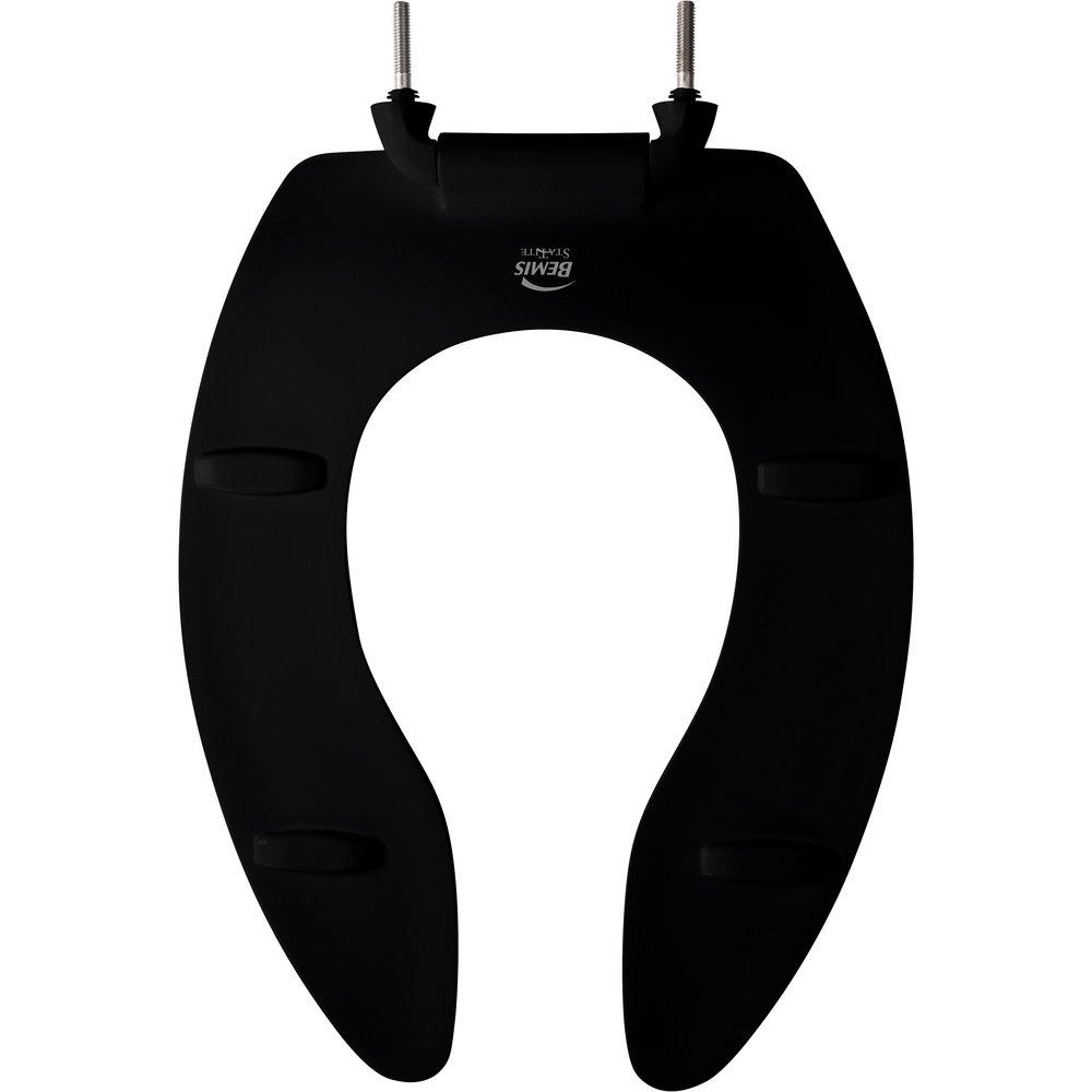 Bemis Black Elongated Open Front Toilet Seat 