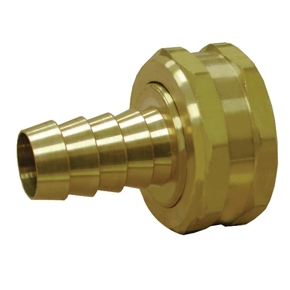 Jones Stephens Hose Barb x Female Swivel Hose Thread Brass Adapter 