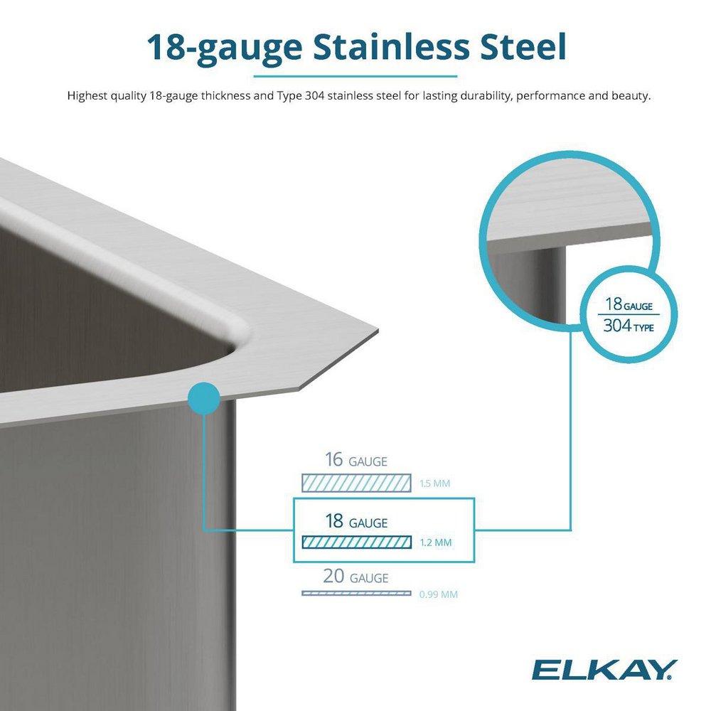 Elkay Lustrous Satin 19 x 18 in. Stainless Steel Single Bowl Drop-in Kitchen Sink in Lustrous Satin 